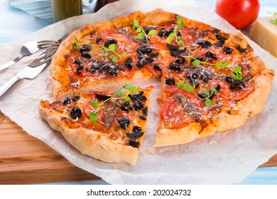 Olive Anchovy Pizza