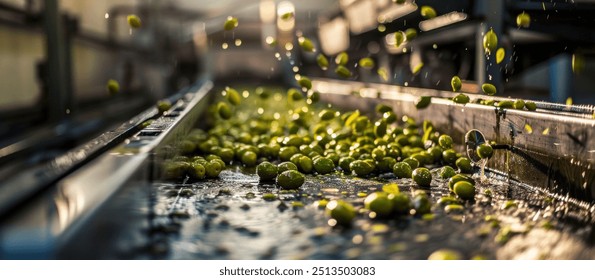 Olive cleaning process in factory