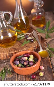olive and olive oil - Shutterstock ID 617091179