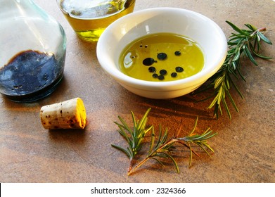 Olive Oil And Balsamic Vinegar With Rosemary