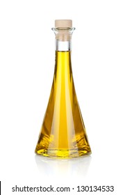 Olive Oil Bottle. Isolated On White Background