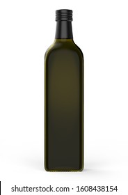 Olive Oil Bottle On White