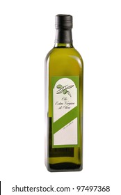 Olive Oil Bottle On White Zone