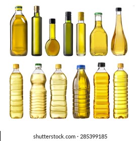 Olive Oil Bottles Isolated On White