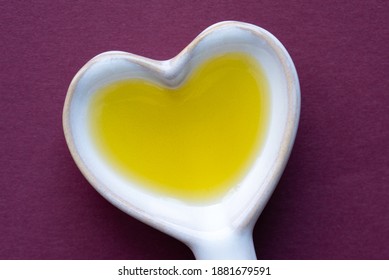 Olive Oil on a Heart Shaped Spoon