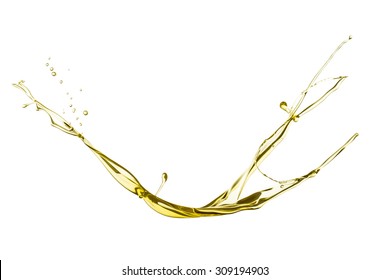 Olive Oil Splash Isolated On White Background.