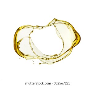 Olive Oil Splash Isolated On White Background.