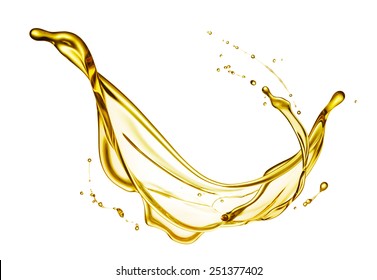 olive oil splashing isolated on white background - Shutterstock ID 251377402