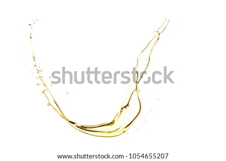 olive oil splashing isolated on white background