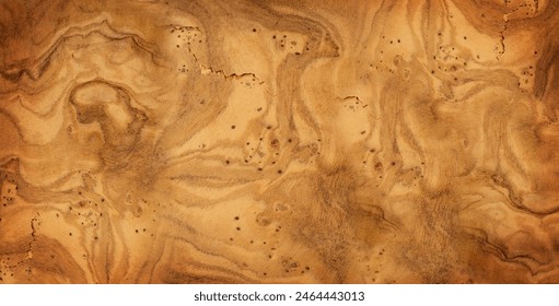 Olive Wood Texture Background, Solid Wooden Burr or Burl Pattern, Burled Wood Wallpaper, Bubinga, Afzelia Mockup with Copy Space