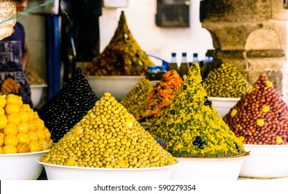olives at market in Morocco