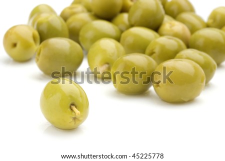 olives on white background