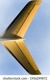 Olivet, France - 15 Mars 2021 : Low-angle View Of A Bombardier Aircraft Tail