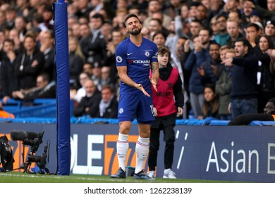 Olivier Giroud Of Chelsea Reacts After A Missed Chance - Chelsea V Fulham, Premier League, Stamford Bridge, London - 2nd December 2018
