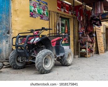 Ollantaytambo, Peru - May 2016: Big Quad Bike On The Street In Ollantaytambo, Sacred Valley, South America.