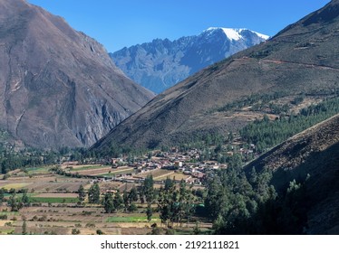 Ollantaytambo Village In A Valley With Andes Cordillera Around, Peru