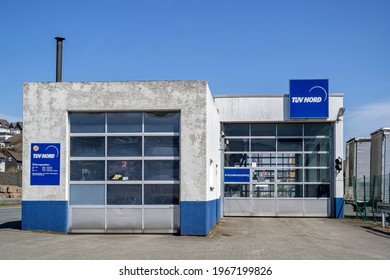 OLPE, GERMANY - APRIL 25, 2021: Vehicle Inspection Point Of TUV Nord