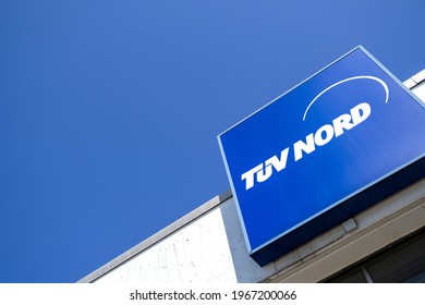 OLPE, GERMANY - APRIL 25, 2021: TUV Nord Sign At Vehicle Inspection Point