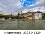 Olten Switzerland, city skyline at Alte Bridge (Brucke) and Aare River