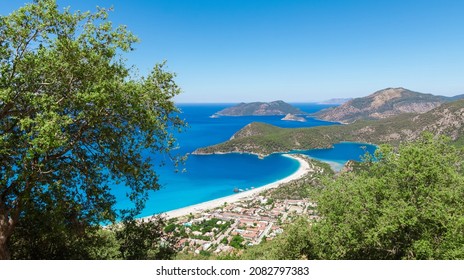 Oludeniz Lagoon In Sea Landscape View Of Beach, Turkey