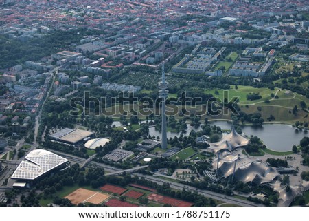 Olympia stadium in Munich from above 5.7.2020