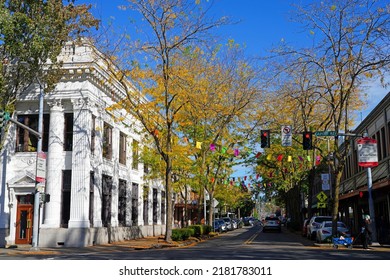 OLYMPIA, WA -2 OCT 2021- View Of The Downtown Historic District In Olympia, The Capital Of Washington State, United States.