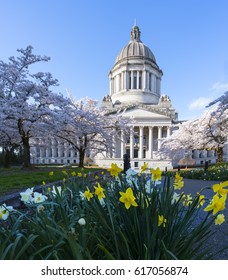 Olympia, WA USA - April 2nd, 2017. The Washington State Capitol or Legislative Building in Olympia is the home of the government of the state of Washington. 