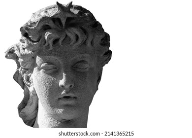 Olympic Goddess Of Love In Antique Mythology Aphrodite (Venus) Fragment Of Ancient Statue. Black And White Image. Copy Space For Design.