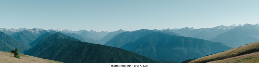 Olympic Mountain Range Panoramic Photo