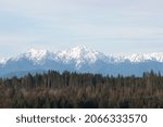 Olympic Mountain range photographed near Shelton, WA, USA.