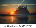 Olympic National Park Second Beach Sunset at LaPush, Washington 