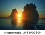 Olympic National Park Sunset at Second Beach in LaPush, Washington 