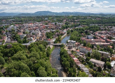 Olza River, Border Crossing In Cieszyn - Cesky Tsesin Cities Between Poland And Czech Republic