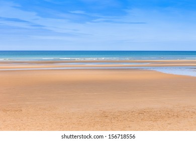 Omaha Beach In Normandy, France.