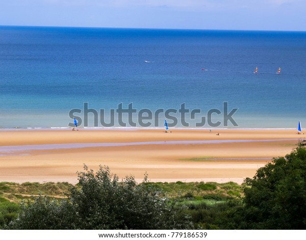 Omaha Beach Normandy France Sail Karts Stock Photo Edit Now