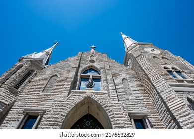 Omaha, Nebraska, US - 5.2022 - St. John's Parish Catholic Church On The Campus Of Creighton University.