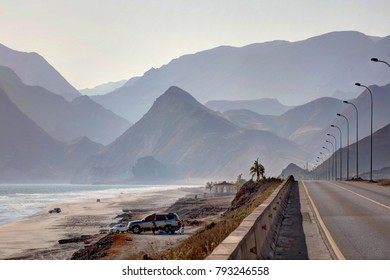 Oman Mountains In Sunset