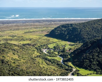 Omanawanui Track Carpark At Whatipu Beach, Auckland, New Zealand