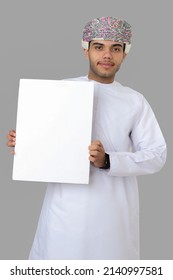 Omani Business Man Holding Whiote Board