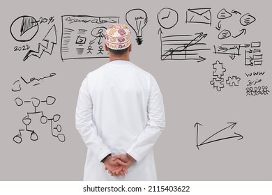 Omani Business Man Looking At Board