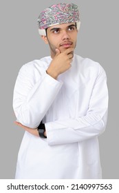 Omani Business Man Making Hand Gesture Thinking