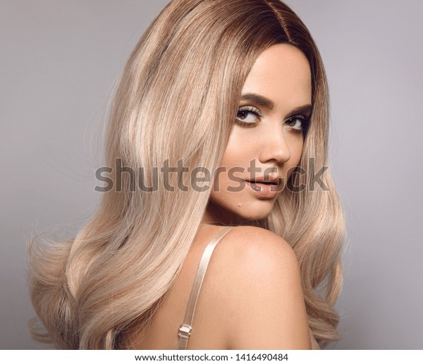 Ombre Blond Shiny Hair Beauty Fashion Stock Photo Edit Now