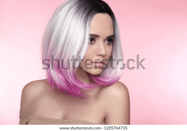 Ombre Bob Short Hairstyle Beautiful Hair Stock Photo Edit Now