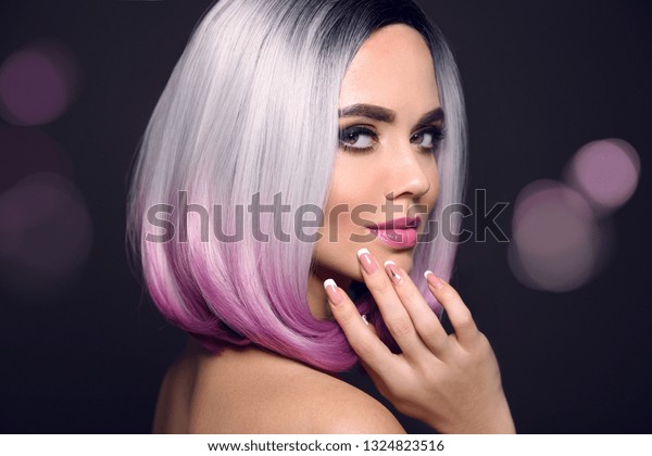 Ombre Bob Short Hairstyle Beautiful Hair Stock Photo Edit