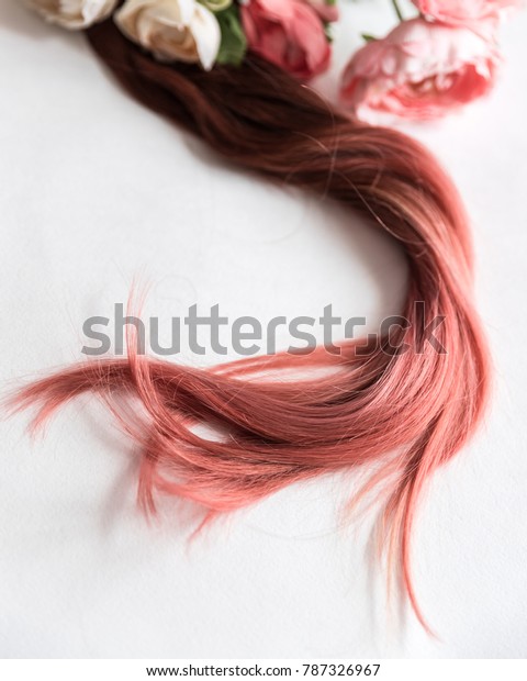 Ombre Hair Extensions On White Background Beauty Fashion Stock Image