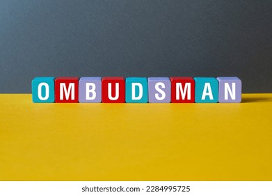 Ombudsman - word concept on cubes, text, letters
