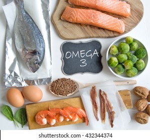 Omega rich foods  - Shutterstock ID 432344374