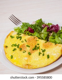 Omelet With Fresh Mixed Salad Leaves