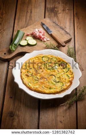 Similar – Image, Stock Photo Frittata Food Vegetable