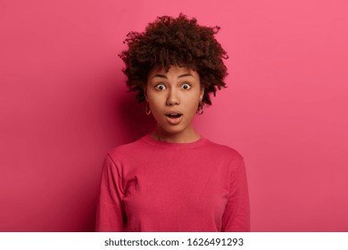 Serious Skeptic Woman Raises Eyebrows Has Stock Photo (Edit Now) 1633003666